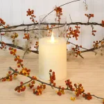 LUMABASE 8 in. Glass Hurricane LED Flameless Candle with Moving Flame, Battery Operated thumbnail 2