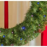 Home Accents Holiday 32 in. Norwood Fir Artificial Wreath with 50 Multi-Color LED Lights thumbnail 5