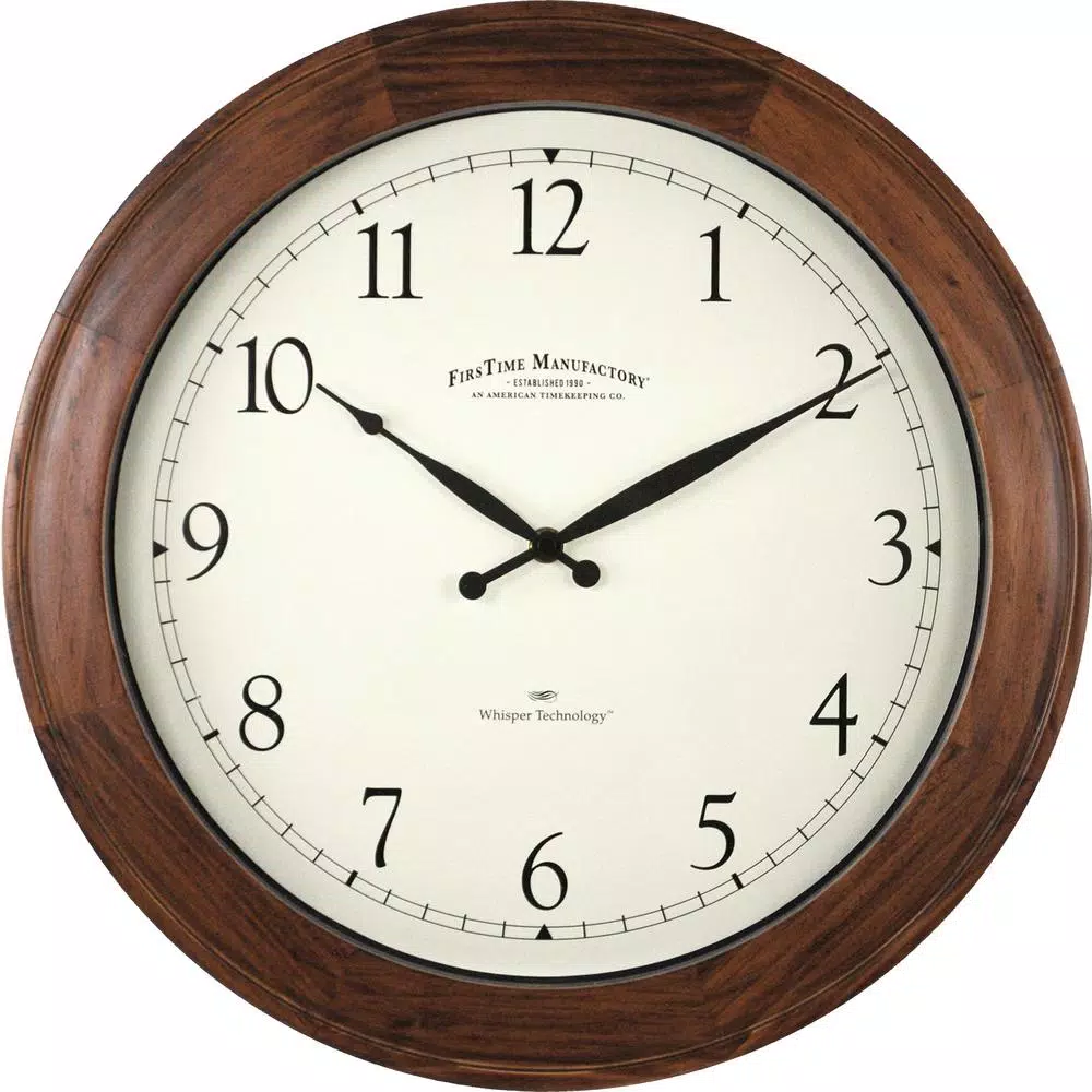 FirsTime 16 in. Walnut Wood Garrison Wall Clock