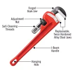 RIDGID 14 in. Heavy-Duty Straight Pipe Wrench, Ductile-Iron with I-Beam Handle thumbnail 3