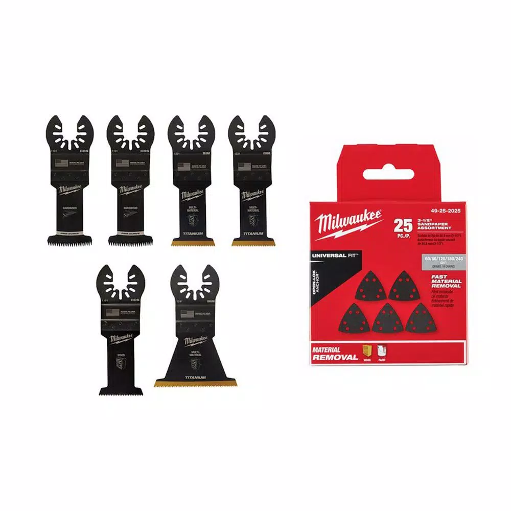 Milwaukee OPEN-LOK 31-Piece Oscillating Multi-Tool Blade & Triangle Sandpaper Starter Kit