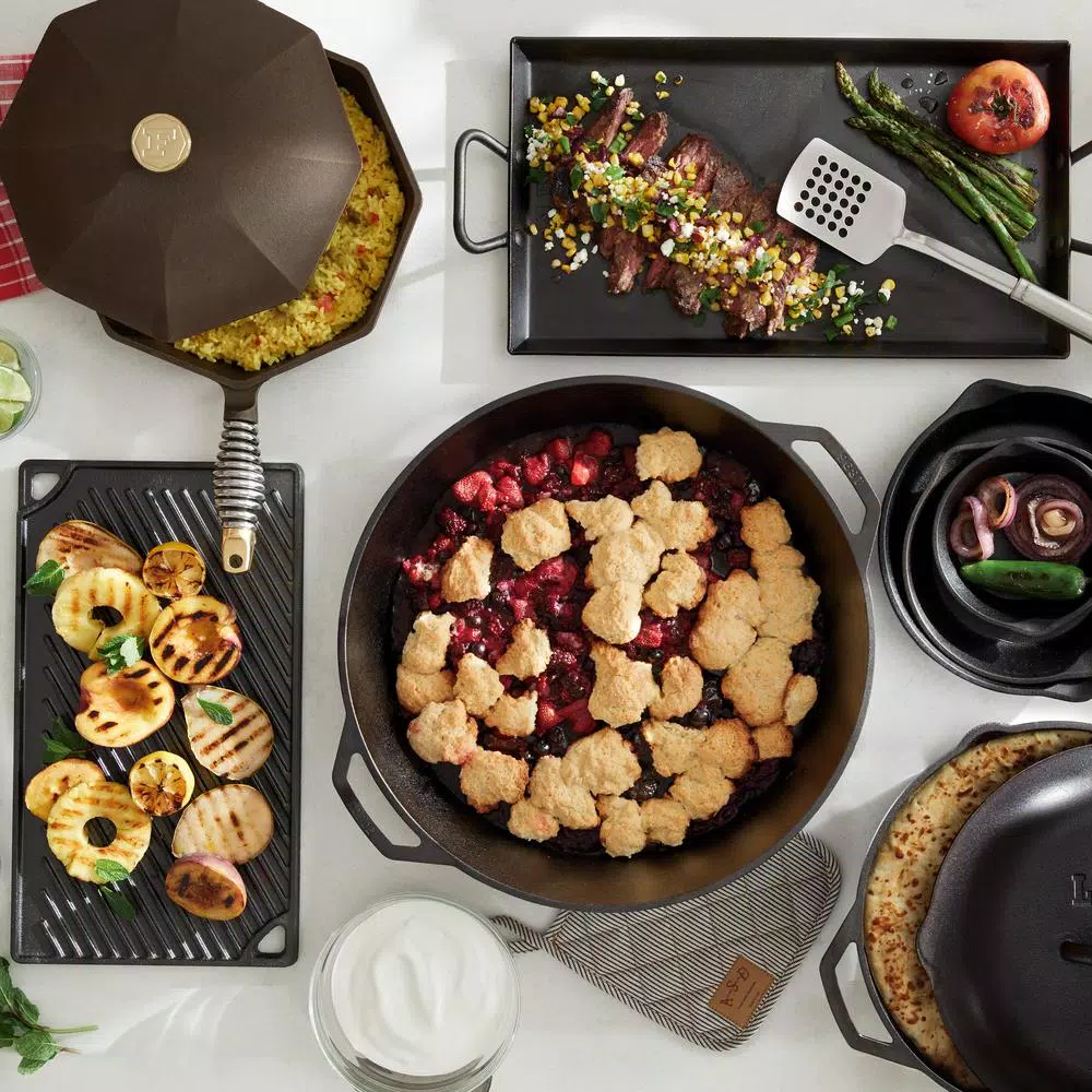 FINEX 12 in. Cast Iron Skillet with Lid, Pre-Seasoned Handmade Cookware