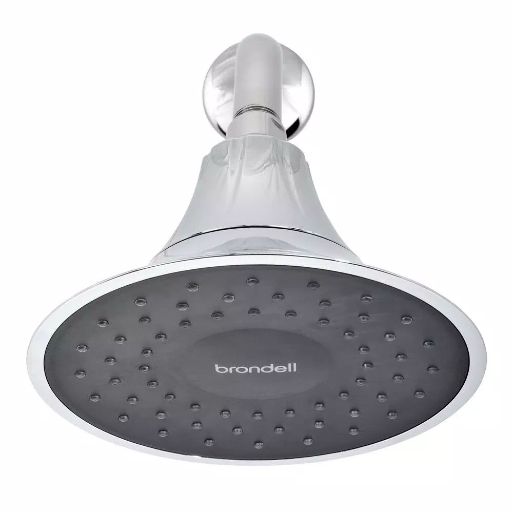 Brondell VivaSpring 6.5 in. Single Wall Mount Fixed Rain Shower Head with KDF Filtration, Chrome