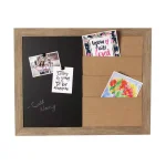 DesignOvation Beatrice Rustic Brown Multi-Function Magnetic Chalkboard and Burlap Pocket Memo Board thumbnail 2