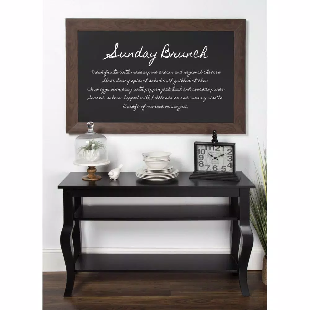 DesignOvation Beatrice Framed Magnetic Chalkboard Memo Board, Large Wall Mounted Organizer