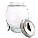 General Store 2 Gal. Clear Glass Beverage Dispenser with Silver Spigot and Lid thumbnail 5