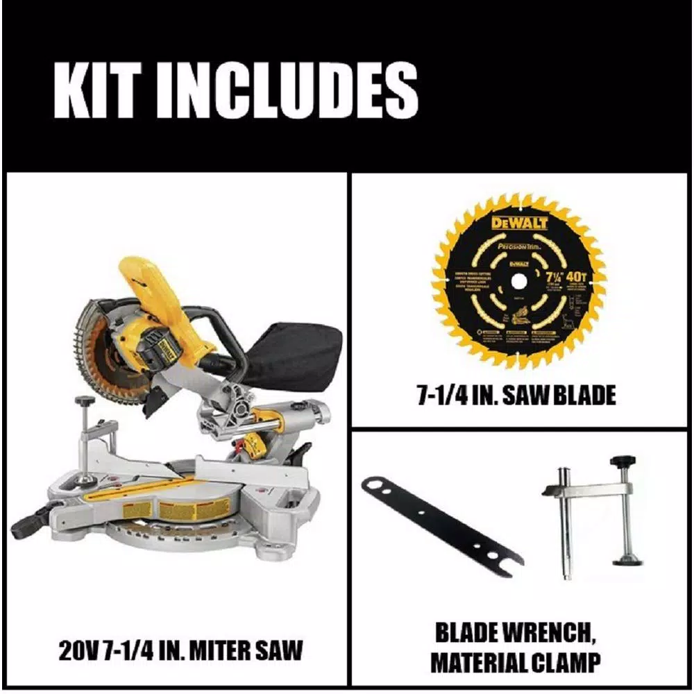 DEWALT 20V MAX Cordless 7-1/4 in. Sliding Compound Miter Saw (Tool-Only)