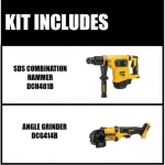 DEWALT FLEXVOLT 60V MAX Brushless SDS MAX Rotary Hammer & 4-1/2 in. Grinder Combo Kit thumbnail 2