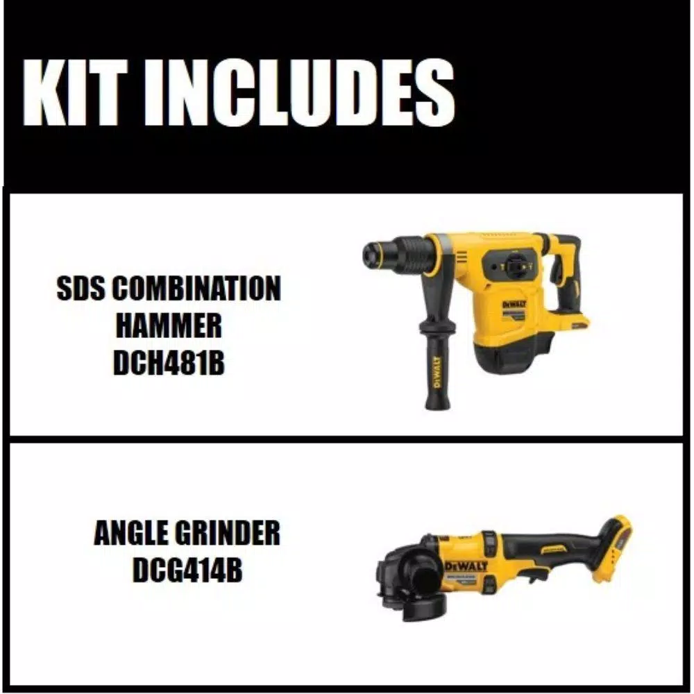 DEWALT FLEXVOLT 60V MAX Brushless SDS MAX Rotary Hammer & 4-1/2 in. Grinder Combo Kit