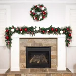 Village Lighting Company 24 in. Nordic Red and White Artificial Christmas Wreath thumbnail 5
