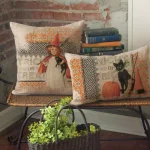 Heritage Lace Victorian Halloween Graphic Throw Pillow, Natural Linen-Like Polyester, 12 x 20 in. thumbnail 3