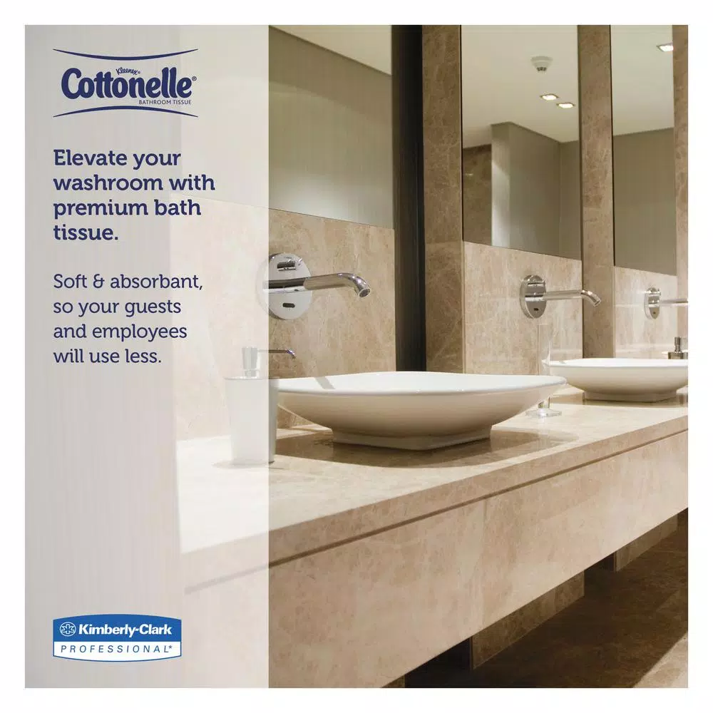 Kleenex Cottonelle White 2-Ply Jumbo Roll Bathroom Tissue, 12-Roll Pack