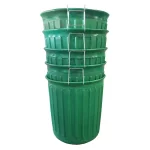 Unbranded 60 Gal. Green Round Polyethylene Carry Barrel Trash Can, 5-Pack thumbnail 1