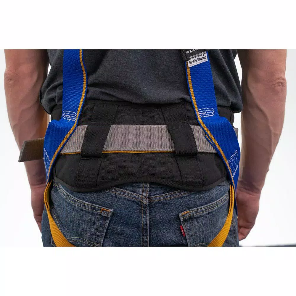 Werner Blue Armor 2000 Construction Harness with 3 D-Rings and Removable Work Belt, Small, Blue