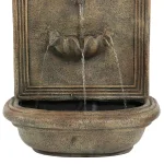 Sunnydaze Decor Seaside Resin Florentine Stone Solar Outdoor Wall Fountain thumbnail 5