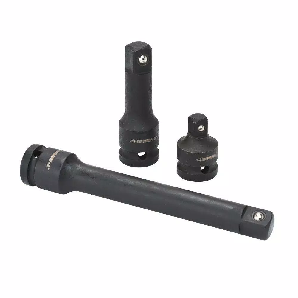 Husky 6-Piece Impact Accessory Set, 3/8 in. and 1/2 in. Drive Extensions and Adapters