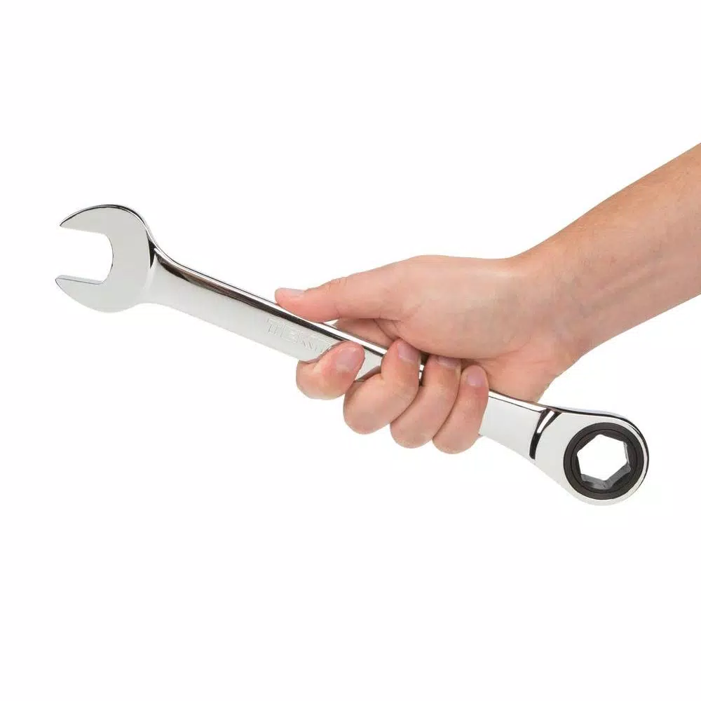 TEKTON 15/16 in. Ratcheting Combination Wrench, 6-Point Box End, 72-Tooth Gear