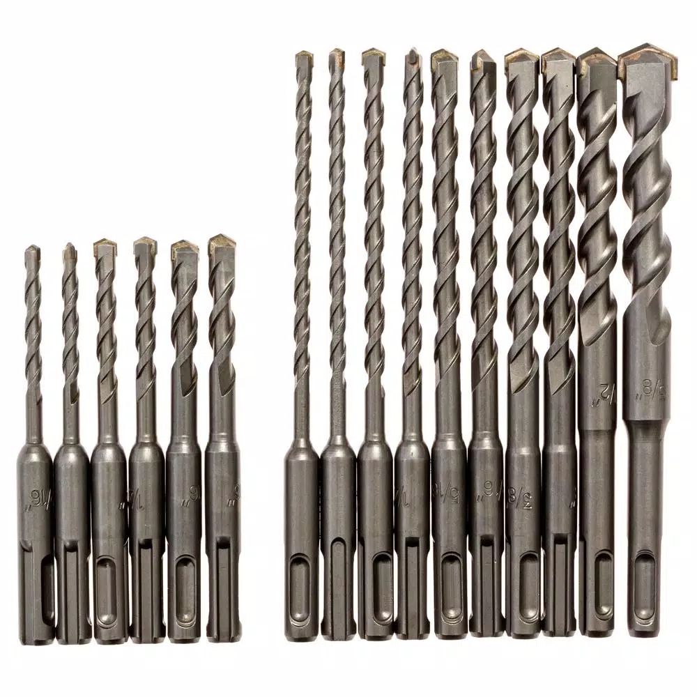 Kateya Carbide Tipped SDS Plus Masonry Drill Bit Set, 16-Piece