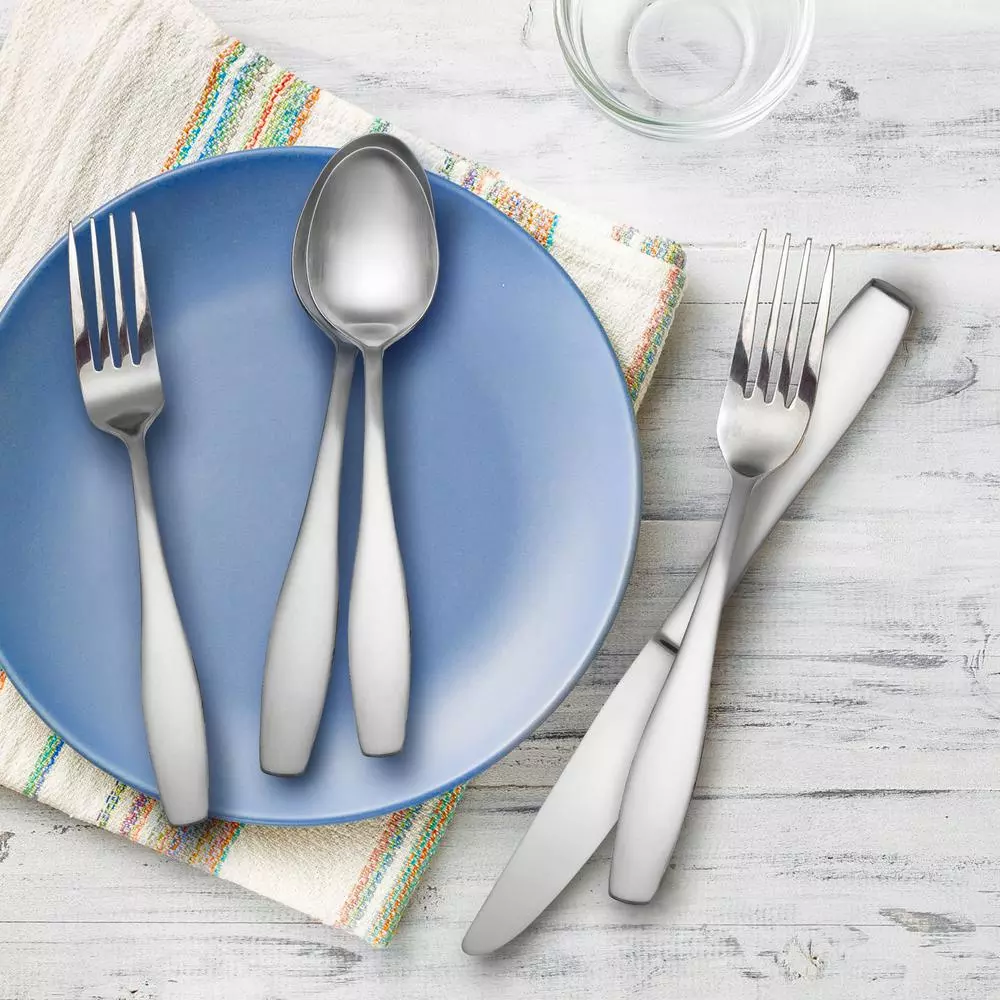 Hampton Forge Gourdon 20-Piece Satin Stainless Steel Flatware Set, Service for 4