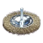 Robtec 3 in. Brass Coated Steel Wire Wheel Brush with 1/4 in. Shank thumbnail 1