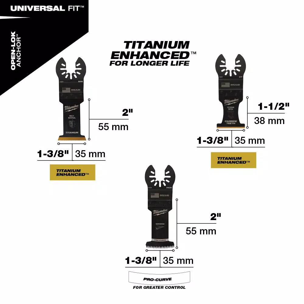 Milwaukee OPEN-LOK 12-Piece Oscillating Multi-Tool Blade Variety Pack - Universal Fit