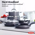 OXO Good Grips 10-Piece Hard-Anodized Aluminum Nonstick Cookware Set, Gray thumbnail 2