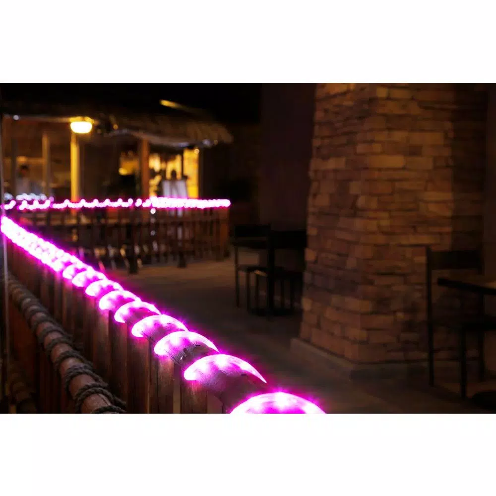 DEERPORT DECOR 16 ft. Pink LED Rope Light, 108-Light 360° Continuous Shine, Indoor/Outdoor Weather Resistant