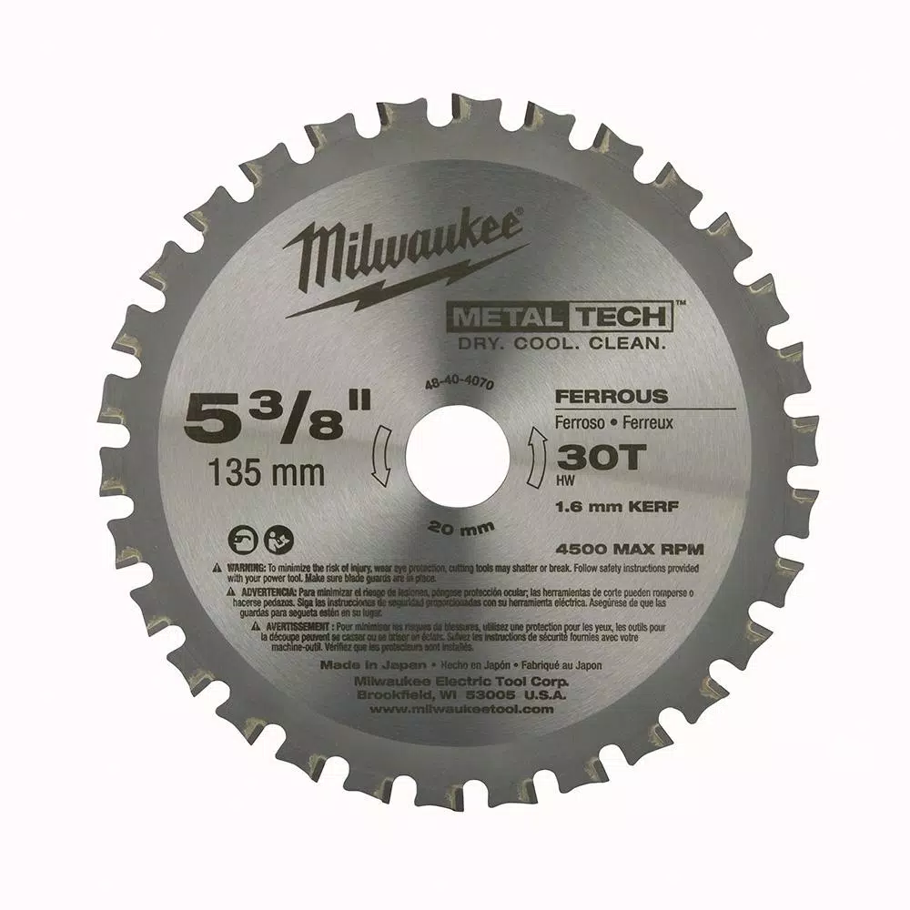 Milwaukee MetalTech 5-3/8 in. Circular Saw Blade Set, 30T Ferrous & 50T Non-Ferrous (2-Pack)