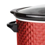 Brentwood Appliances 7 Qt. Red Slow Cooker with Removable Ceramic Pot and Tempered Glass Lid thumbnail 2