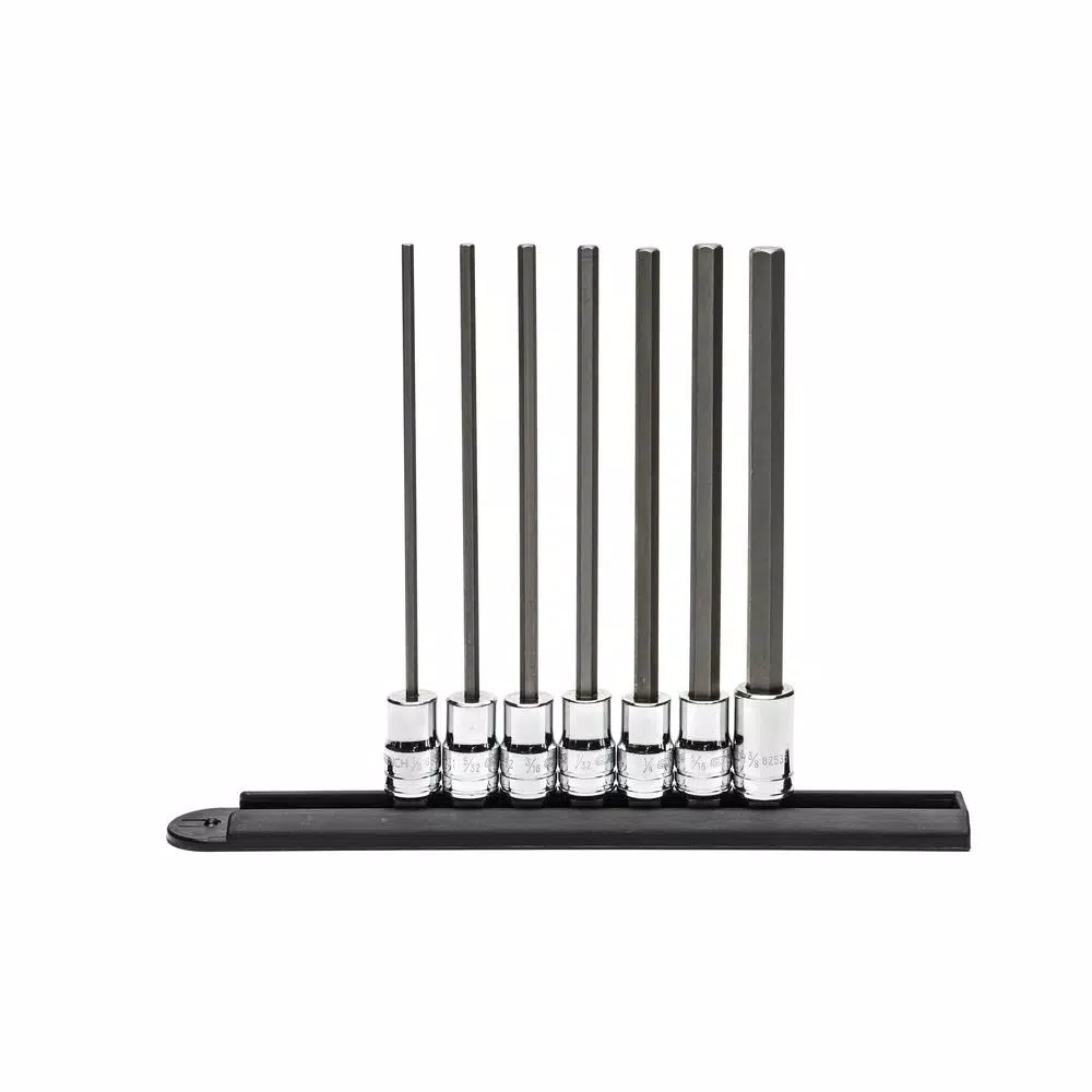 GearWrench 3/8 in. Drive Long Length Hex Bit SAE Socket Set, 7-Piece