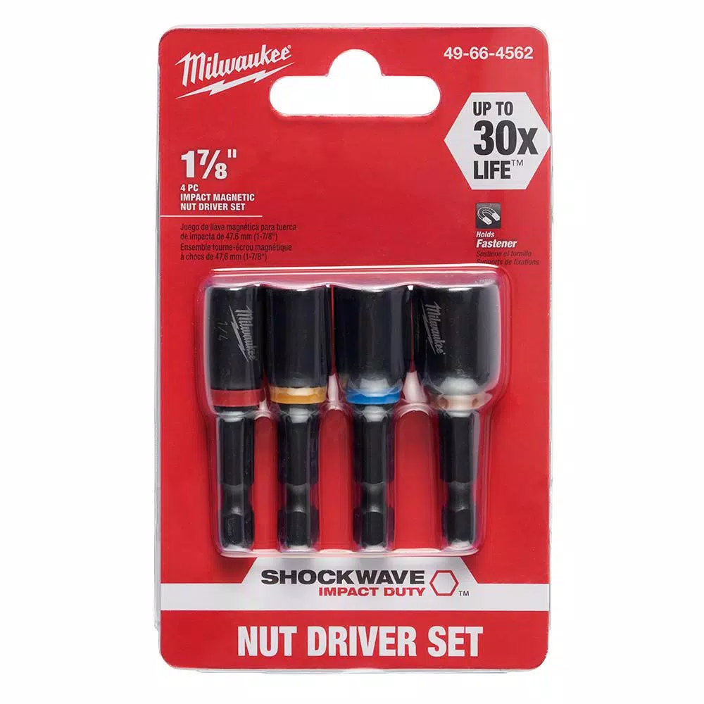 Milwaukee SHOCKWAVE Impact Duty Magnetic Nut Driver Set, 1-7/8 in., 4-Piece