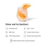 TOSSWARE Unbreakable 18 oz. Stemless Plastic Wine Tumblers, Clear, Set of 252 thumbnail 3