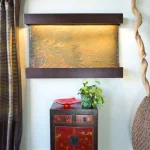 Water Wonders Large Horizon Falls Lightweight Slate Wall Fountain with Copper-Vein Trim thumbnail 4