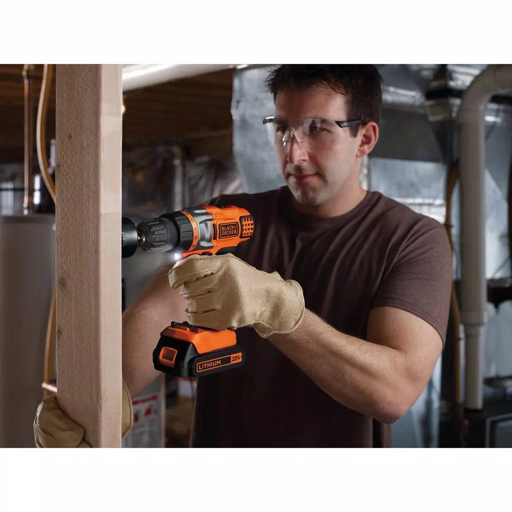 BLACK+DECKER 20V MAX Lithium-Ion Cordless Drill/Driver Kit with 1.5 Ah Battery and Charger