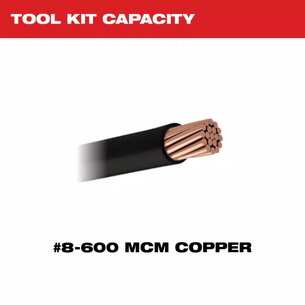 Milwaukee M18 FORCE LOGIC 600 MCM Cordless Crimper Kit with #8-600 MCM Cu Dies