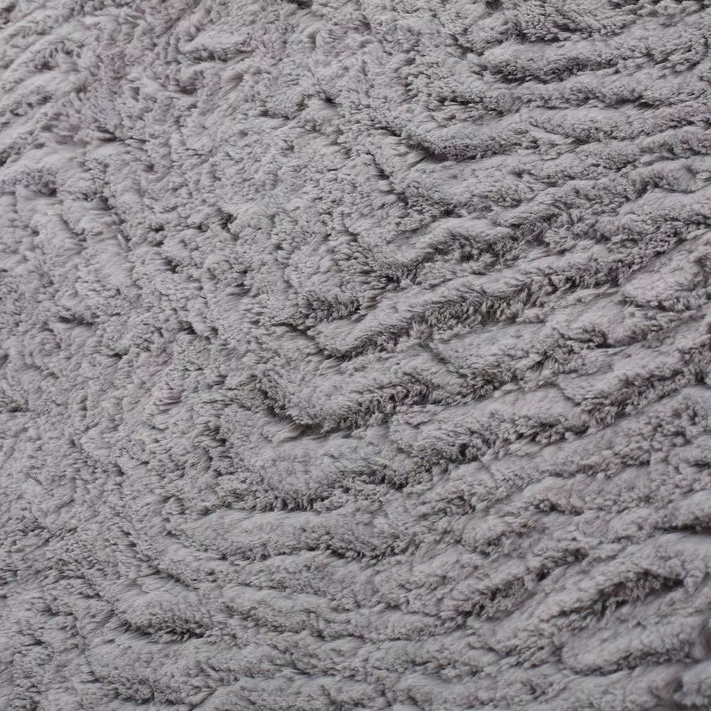 Noble House Toscana Trout Faux Fur Throw Blanket, Gray Modern Solid Pattern
