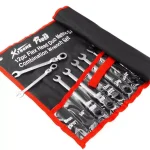 XtremepowerUS 12-Piece Flex-Head SAE and Metric Ratcheting Combination Wrench Set with Tool Pouch thumbnail 2