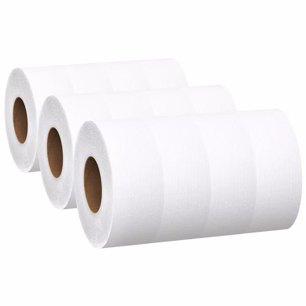 Scotts JRT 1-Ply White Jumbo Roll Commercial Toilet Paper, 12 Rolls Per Carton