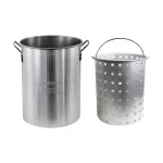 Chard 30 Qt. Aluminum Stock Pot with Strainer Basket and Vented Cover thumbnail 2