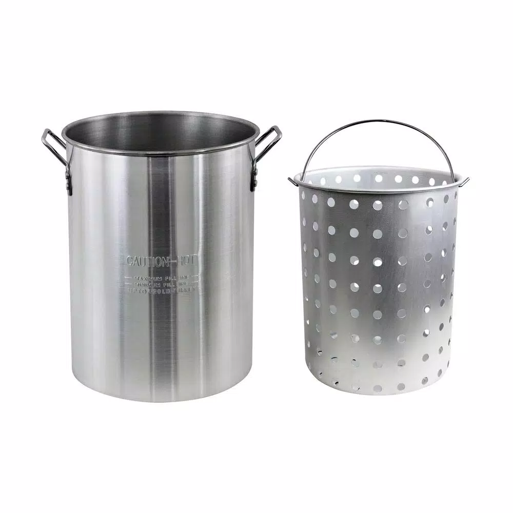 Chard 30 Qt. Aluminum Stock Pot with Strainer Basket and Vented Cover