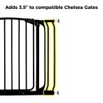 Dreambaby 3.5 in. Gate Extension for Chelsea Series Standard Height Child Safety Gates, Black thumbnail 2