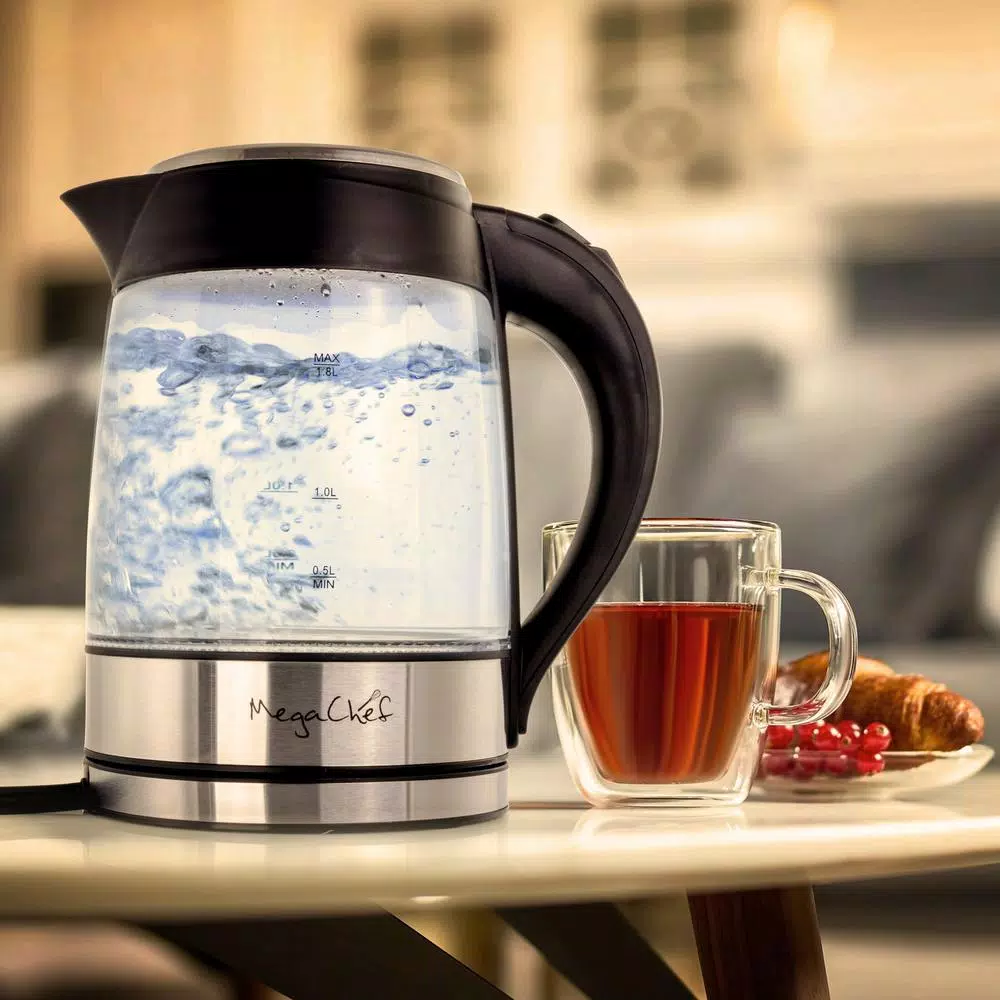 MegaChef Mega Chef 1.8L Glass and Stainless Steel Electric Tea Kettle