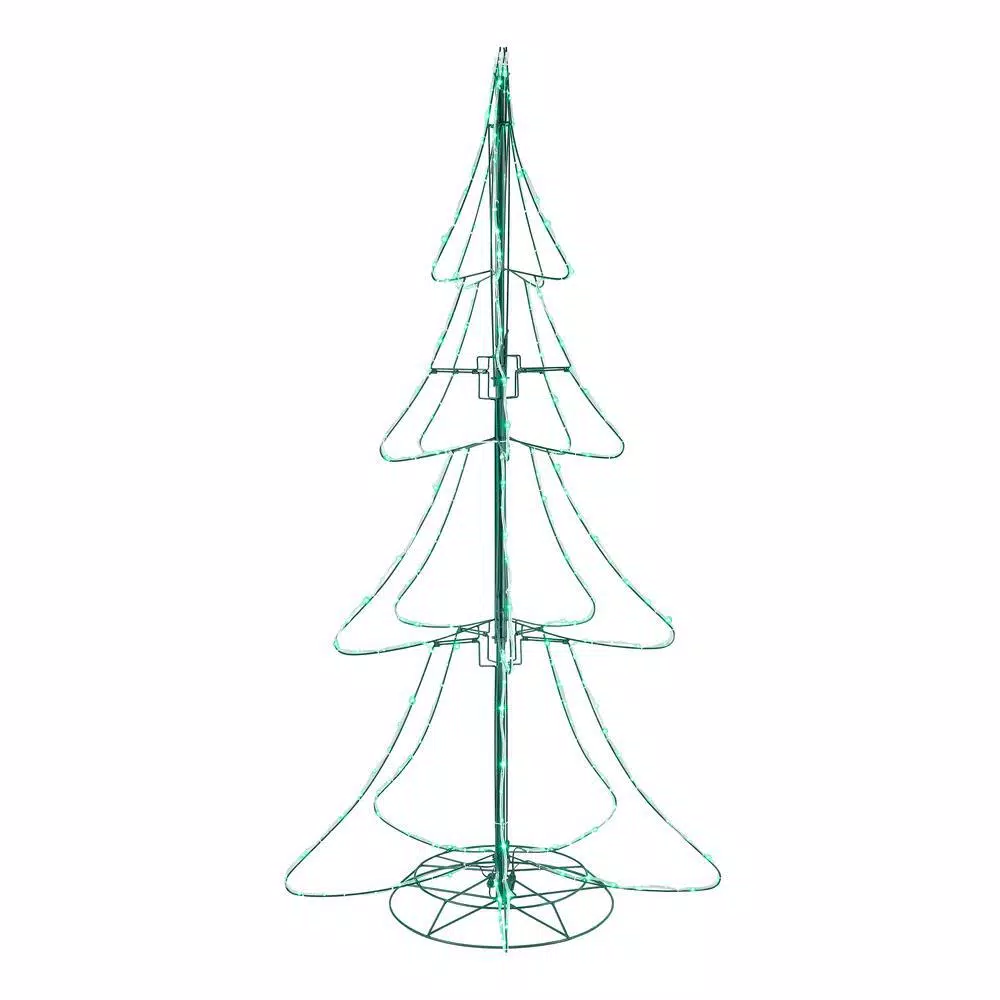 Home Accents Holiday 6 ft Green LED Tube Silhouette Tree - 3D Outdoor Holiday Yard Decoration