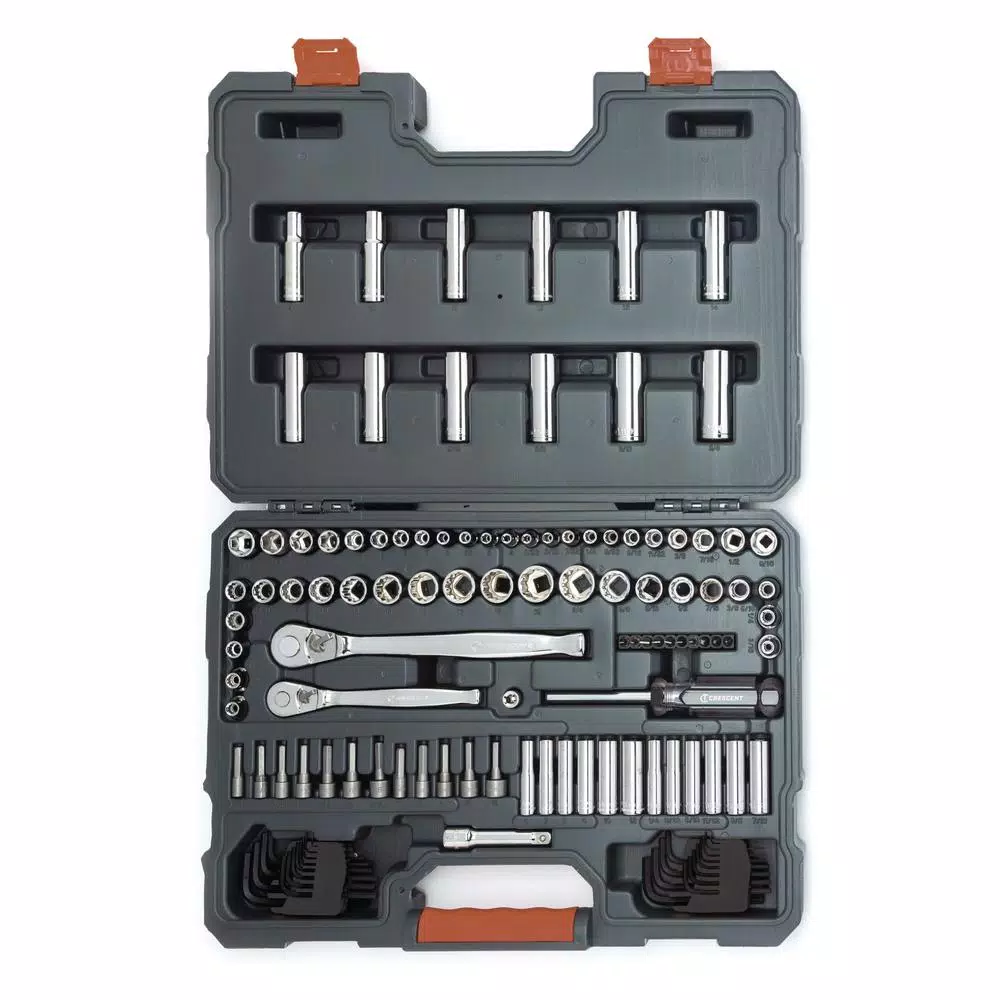 Crescent 121-Piece 1/4 in. and 3/8 in. Drive SAE/Metric Mechanics Tool Set