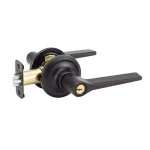 Copper Creek Zane Contemporary Black Keyed Entry Door Lever, Modern Zinc Hardware thumbnail 1