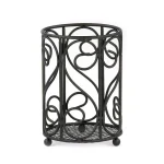 Unbranded Scroll Collection Black Steel Utensil Holder with Mesh Bottom and Non-Skid Feet thumbnail 4