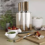SCHMIDT BROS. 7-Piece Zebra Wood and German Stainless Steel Knife Set with Magnetic Midtown Block thumbnail 4