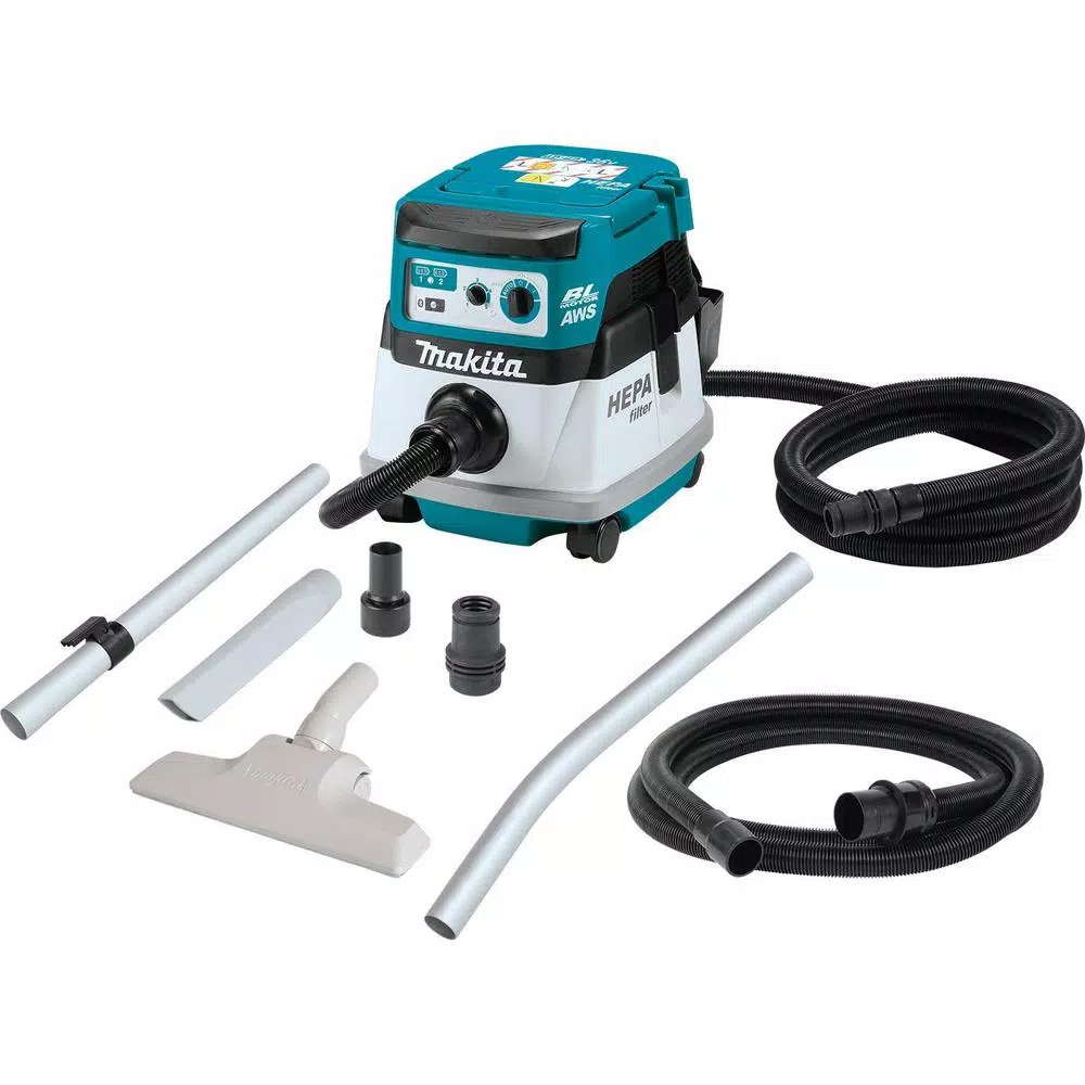 Makita XCV08Z 18V X2 LXT (36V) Brushless Cordless 2.1 Gal. HEPA Dry Dust Extractor with AWS, Tool Only