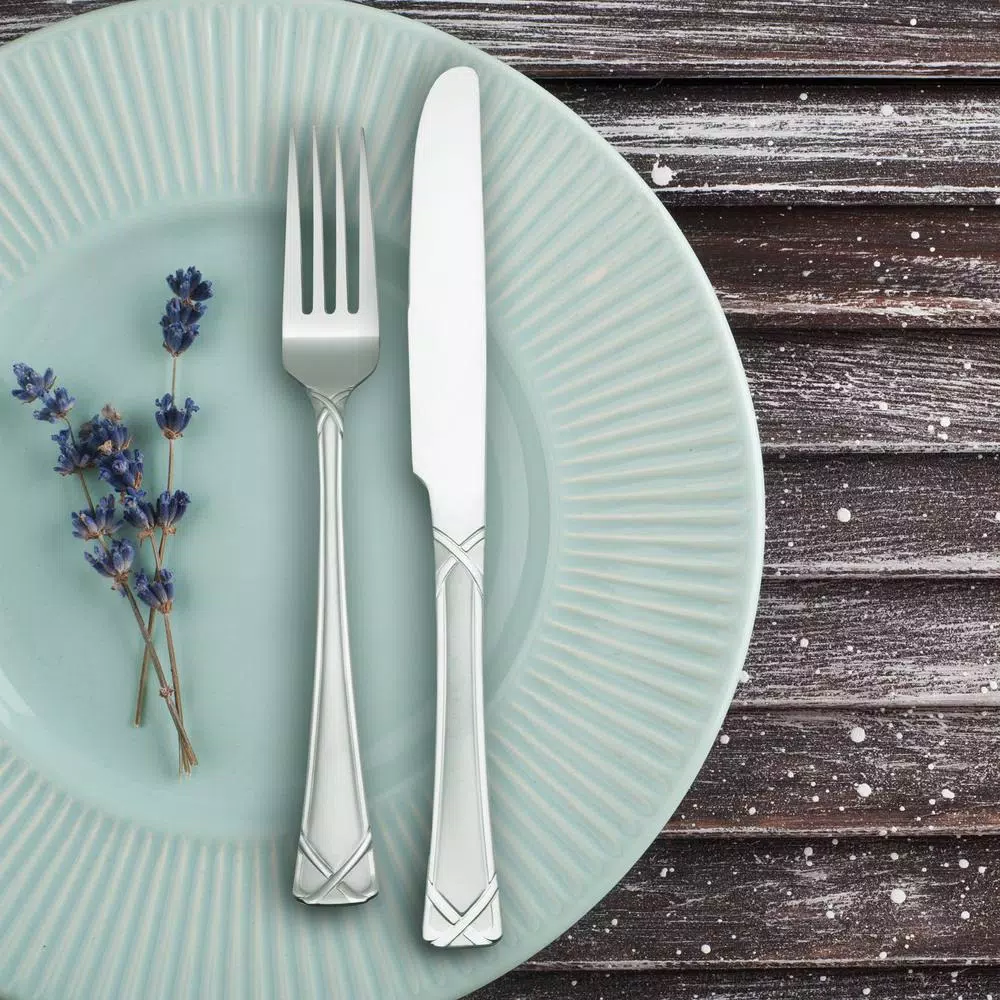 Hampton Forge Evansville Frosted 20-Piece 18/0 Stainless Steel Flatware Set, Service for 4