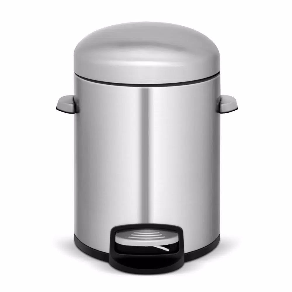 Innovaze Stainless Steel Round Step-On Trash Can Set, 8 Gal. and 1.3 Gal. Fingerprint Resistant